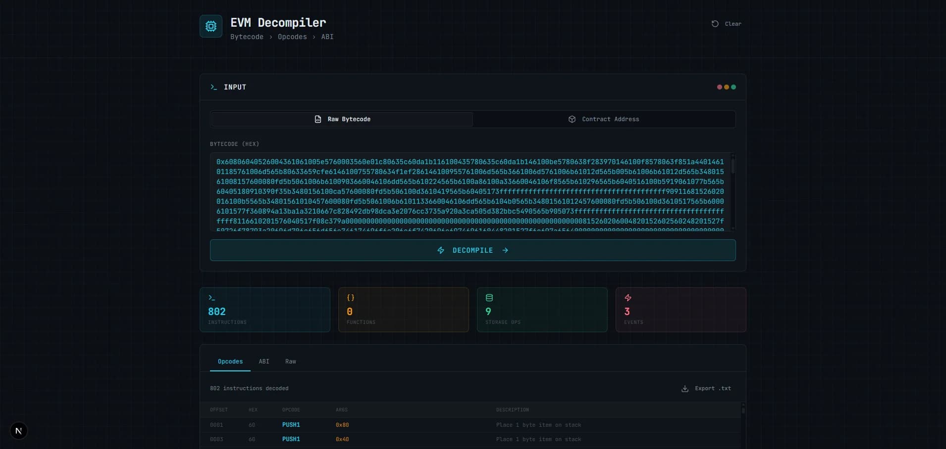 EVM Bytecode Decompiler